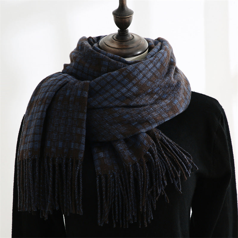 Tassel Plaid Cashmere Scarves
