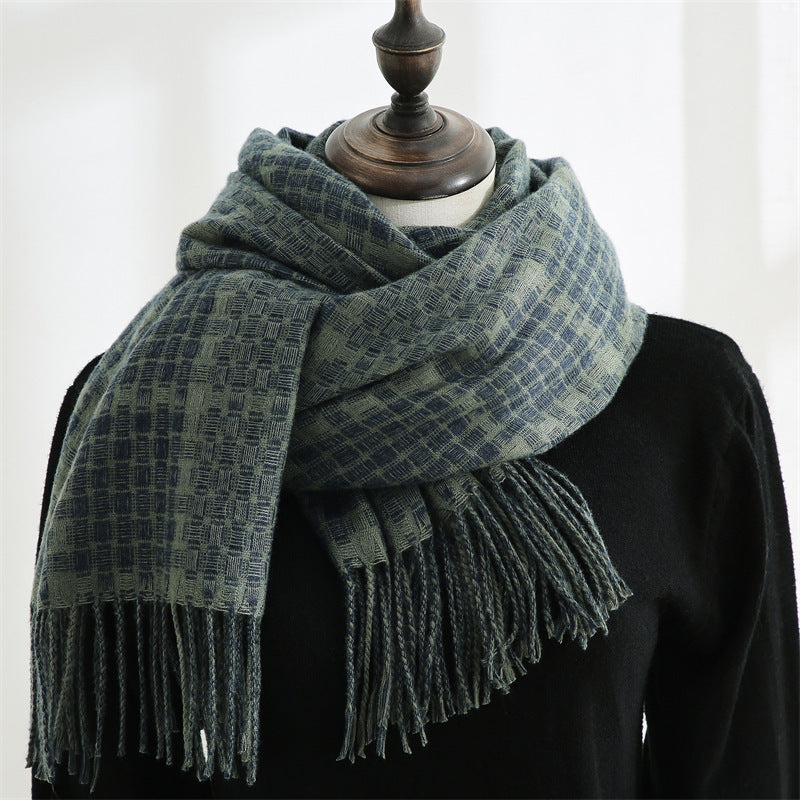 Tassel Plaid Cashmere Scarves