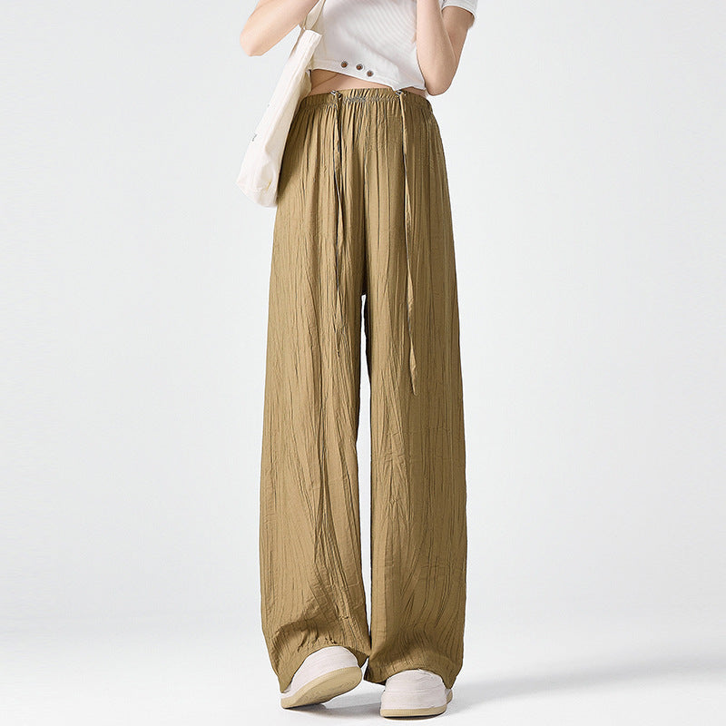 Drawstring Leisure Straight-leg Pants