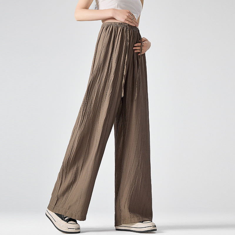 Drawstring Leisure Straight-leg Pants