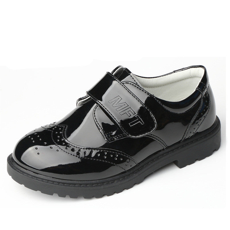Student Campus Black Leather Shoes