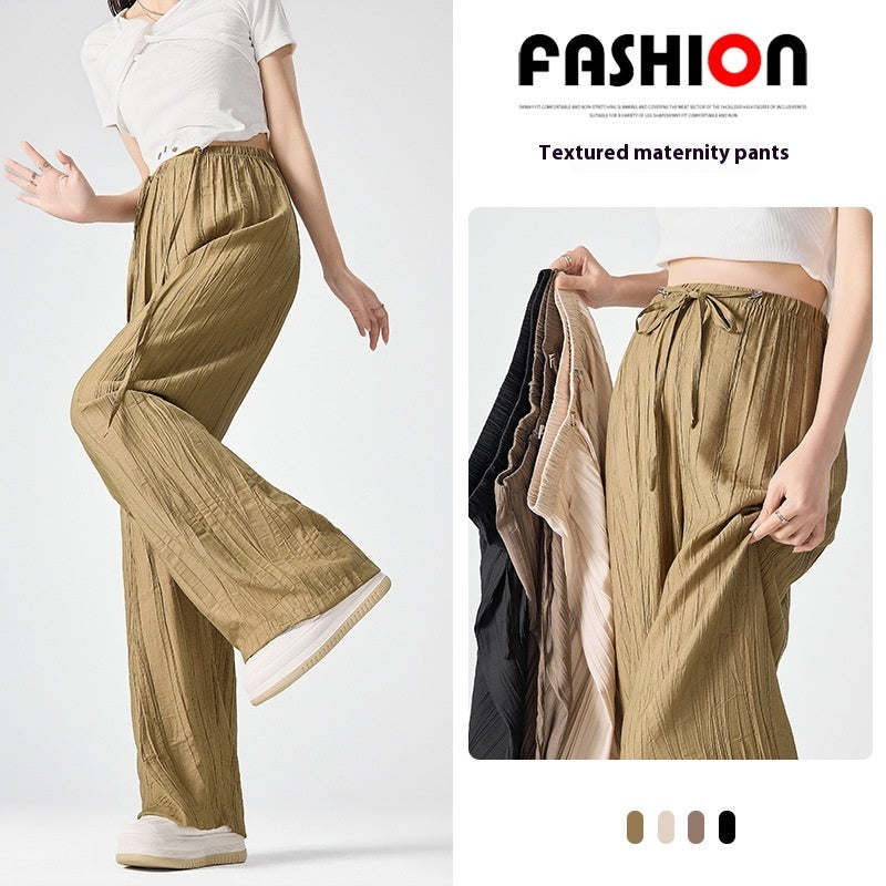Drawstring Leisure Straight-leg Pants