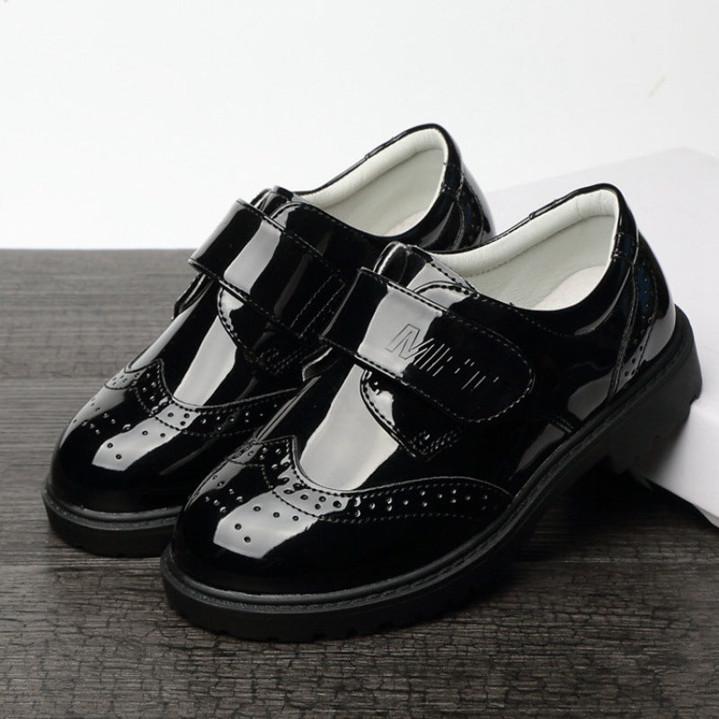 Student Campus Black Leather Shoes