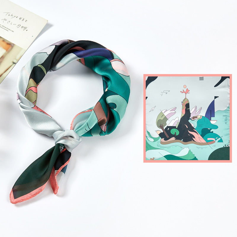 Silk Satin Printed Scarves