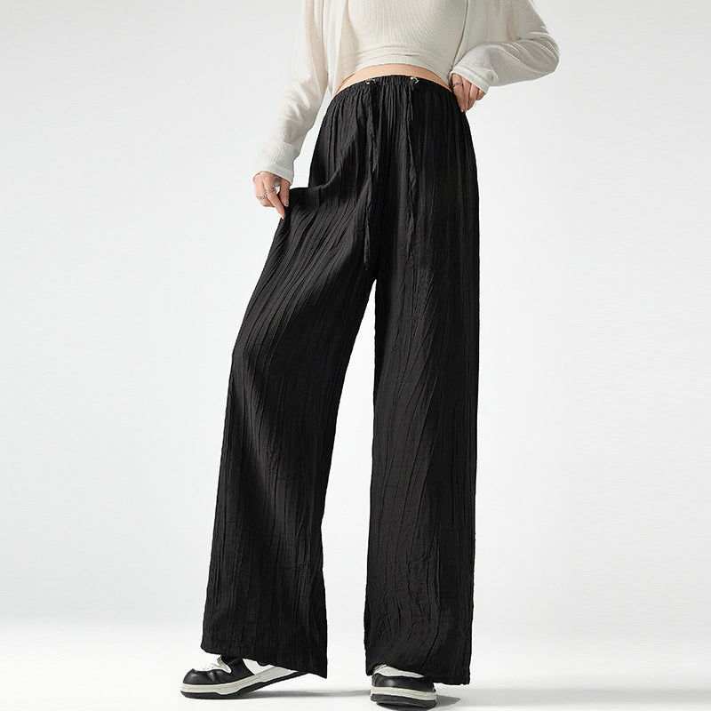 Drawstring Leisure Straight-leg Pants