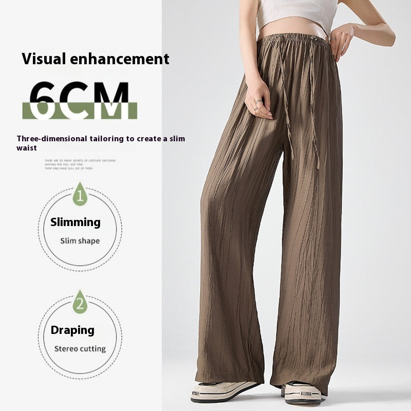 Drawstring Leisure Straight-leg Pants
