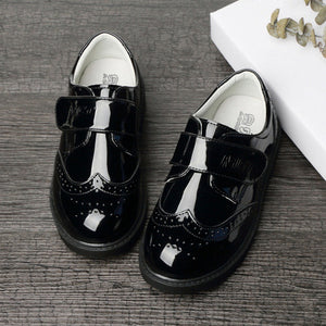 Student Campus Black Leather Shoes