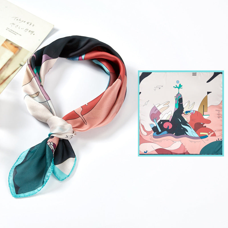 Silk Satin Printed Scarves