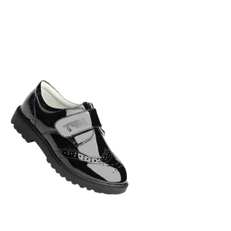 Student Campus Black Leather Shoes