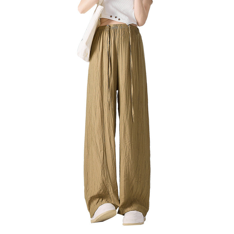 Drawstring Leisure Straight-leg Pants